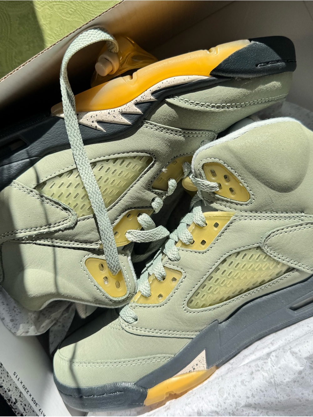 Jordan Air Jordan 5 Retro (GS) Black and Green Box Label